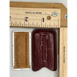 Vintage Charga Plate Credit Plate w/ Leather Holder Collectible Payments History